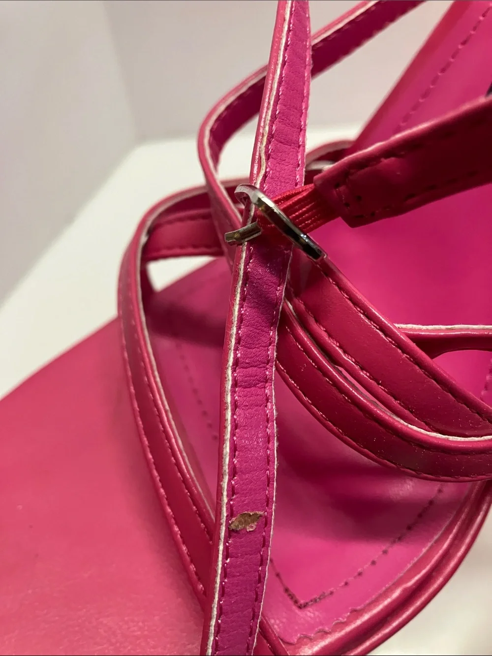 So Me Fuchsia Strappy Platform Heels